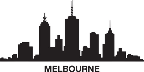 Obraz premium Melbourne Skyline Vector Illustration Australia Cityscape Urban Scene Down Under