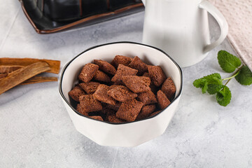 Dry sweet chocolate ceral flakes