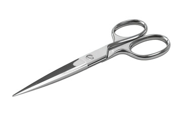 Obraz premium Sleek Silver Scissors on Transparent Background