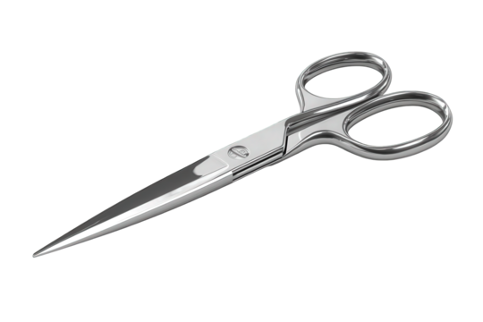 Sleek Silver Scissors on Transparent Background - Powered by Adobe