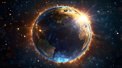 Obraz premium Planet Earth with glowing effect