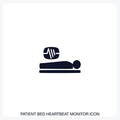 Patient Bed Heartbeat Monitor Icon