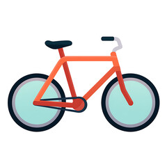 Fototapeta premium Colorful bicycle, urban bike, cartoon illustration, isolated on transparent background