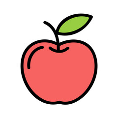 Colored apple. Apple icon isolated on white background. Vector illustration.