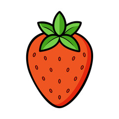 Colored strawberry. Strawberry icon isolated on white background. Vector illustration.