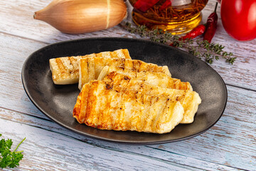Greek traditional grilled halloumi cheese