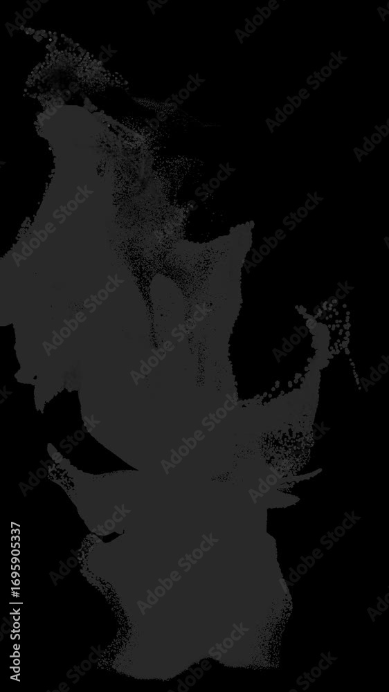 Wall mural dark gray wispy smoke flow loop on alpha transparent background