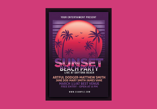 Sunset Beach Party Flyer