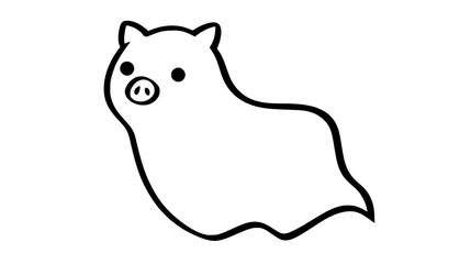 Cute hand-drawn pig illustrations in various poses on a transparent background.