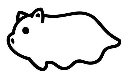 Cute hand-drawn pig illustrations in various poses on a transparent background.