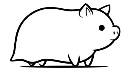 Cute hand-drawn pig illustrations in various poses on a transparent background.