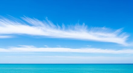 Obraz premium Blue Sky and Turquoise Ocean Scenery