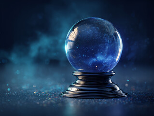 Glowing blue crystal ball