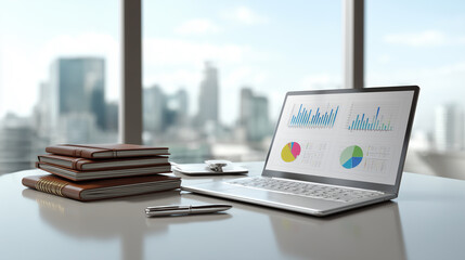 Laptop with marketing analytics