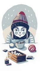 girl with a cup of coffee