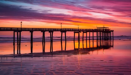 Sunset Pier: Reflective Coastal Beauty