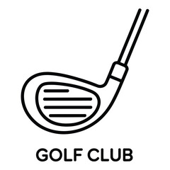 Golf Club Vector Icon – Sports Equipment, Outdoor Game, Leisure Symbol