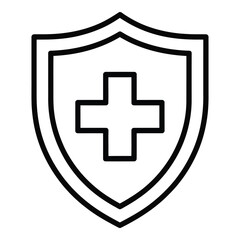 Medical Shield Vector Icon – Healthcare, Protection, Safety, Emergency Symbol