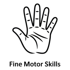 Fototapeta premium Hand Vector Icon – Fine Motor Skills, Education, Development, Learning Symbol