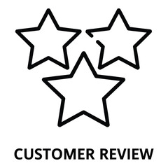 Obraz premium Customer review stars line icon for feedback and rating system