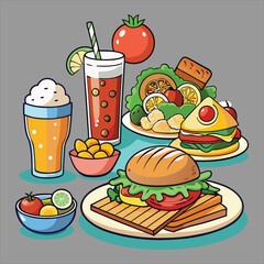 Food vector, Food  design, Food  concept, Food  post, Food  cartoon, Food  icon, Food  template, Food  art, Food  topics, Food doodle