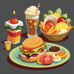 Food vector, Food  design, Food  concept, Food  post, Food  cartoon, Food  icon, Food  template, Food  art, Food  topics, Food doodle