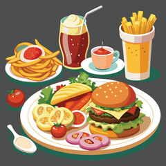 Food vector, Food  design, Food  concept, Food  post, Food  cartoon, Food  icon, Food  template, Food  art, Food  topics, Food doodle