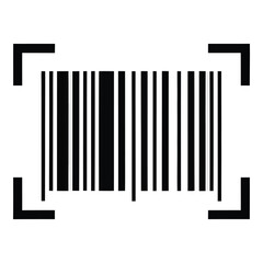 Barcode scan with corner brackets for product identification and automated data capture system silhouette
