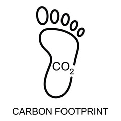 Carbon footprint with co emissions showing environmental impact and climate change concerns globally silhouette
