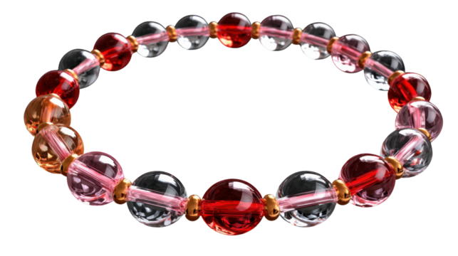 red and silver bracelet