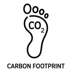 Carbon footprint concept showing co emissions with a foot outline for environmental awareness and impact silhouette