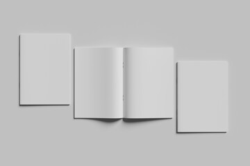 Blank magazine brochure for mockup - 3D Illustrations
