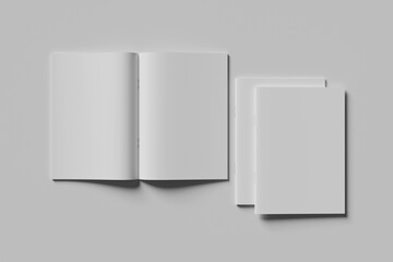 Blank magazine brochure for mockup - 3D Illustrations