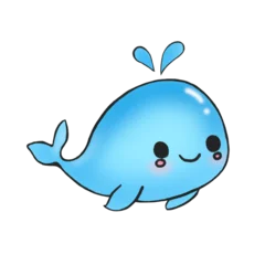 Gardinen Meerestiere Watercolor Cute Blue Whale  © สาวิตรี ยอดดนตรี