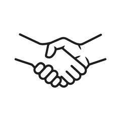 Hand shake vector illustration icon Black and white