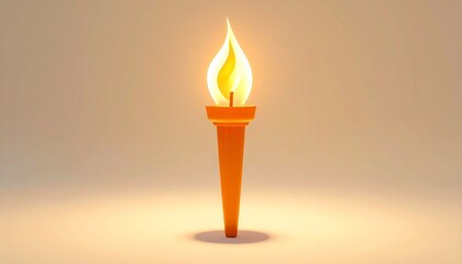 Fototapeta premium A stylized torch with a vivid flame rising from its sleek orange body, symbolizing enlightenment, celebration, and the enduring spark of purpose.