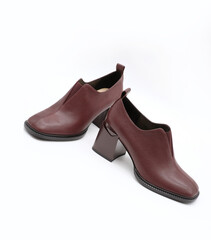 Comfortable women's ankle boots with heels made of genuine leather