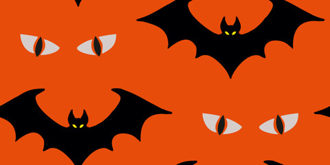 Halloween Bat and Eyes Illustration