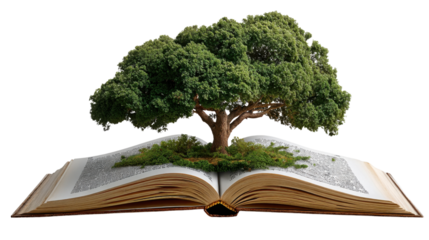green tree with book