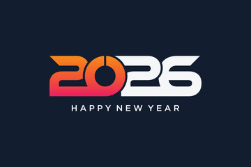 2026 happy new year icon logo design vector illustration with creative idea