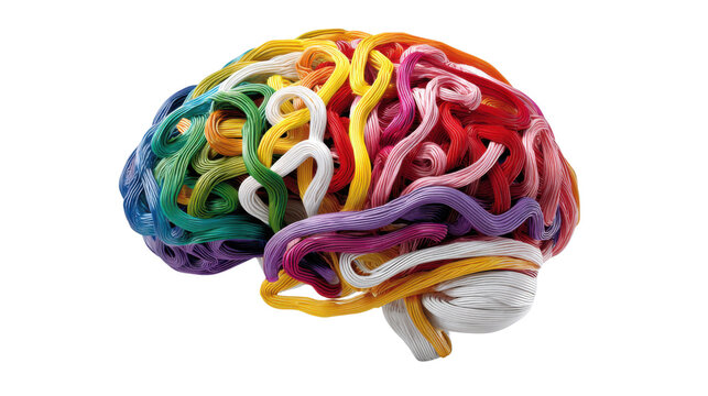 human brain on white background