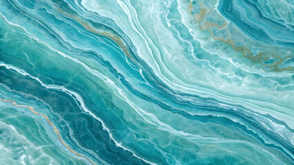 Obraz premium Teal and Green Marble Texture Background Image Featuring Aqua Veins and Swirling Patterns in a Smooth Polished Surface Ideal for Design Projects and Digital Applications