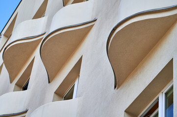 Curved White Balconies Modern Residential