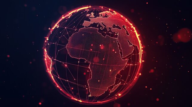 earth globe on fire