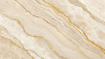 Obraz premium Light Beige Marble Texture with Cream and Gold Swirls Elegant Natural Stone Background High Resolution Image for Design Projects