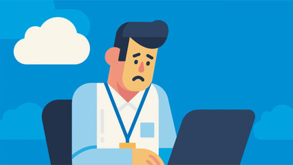 illustration of a sad worker vector design template