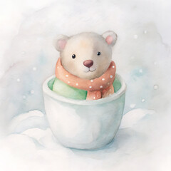 polar bear in a snow