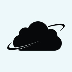 Silhouette cloud with planetary rings abstract design vector illustrator © Thidul Islam