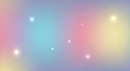 Obraz premium A soft pastel gradient background with pink blue yellow and small light flares scattered throughout it