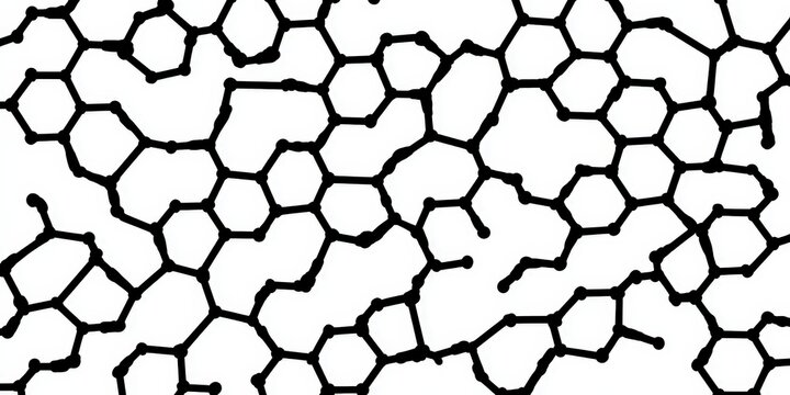Geometric Polymer Structure: The intricate pattern of a geometric polymer structure. showcasing the beauty of organic shapes in monochrome detail.